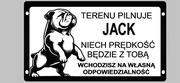 Tabliczka ostrzegawcza uwaga pies + imię psa na tabliczce dowolny tekst