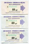 Bilet ZKM Szczecin - 40gr, warianty, reklama