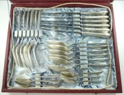 Posrebrzane sztućce cały komplet 24 sztuki walizka