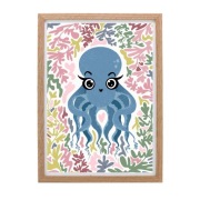 Plakat do pokoju dziecięcego, A4 (wymiary 21x 29,7 cm) / ośmiornica, ocean
