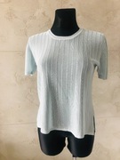 Błękitna bluzka z krótkim rękawem damska 38 M