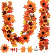 Jesienna Girlanda Pomarańczowa Świecąca Dekoracja