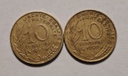 [moneta] 10 centimes Francja 1983 + 1990 Marianne Republique Francaise
