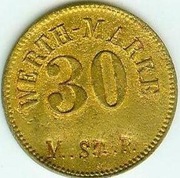 SOBÓTKA - WERT-MARKE 30 M ST R mos mos 23,9 mm - unikat