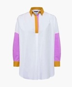 FRENCH CONNECTION__Biała koszula różowe i pomarańczowe wstawki__XS/34