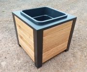 Donica ogrodowa tarasowa metal drewno dębowe