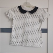 Milo bawełniana biała bluzka t-shirt z kołnierzykiem 140