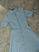 błękitna bawełniana sukienka krótki rękaw na lato na wiosnę xs s h&m