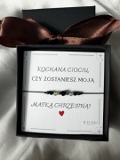 Bransoletka handmade czy zostaniesz moją matką chrzestną kamienie naturalne