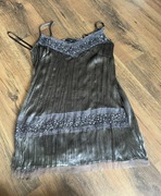 Bluzka / koszulka bez rękawów na ramiączka z cekinami i koralikami