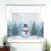 Firanka świąteczna panel firanowy Bajkowe Święta Bałwanek 150x160