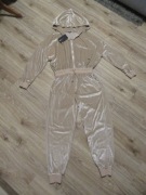 Fashion Nova _ kombinezon welurowy aksamitny beżowy złoty _nowy_ L