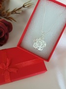 Srebrny naszyjnik - Piwonia-  pr.925 