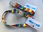 obroża z klamrą led, wzór piksele, rozmiar średni większy, NOWE