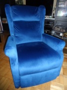 Fotel uszak rozkładany, granatowy.
