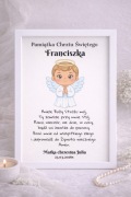 Pamiątka Chrztu Świętego – personalizowany obrazek w ramce