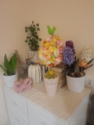 Nowe ozdobne drzewko Wielkanocne pisanki, kurczaki, kwiaty