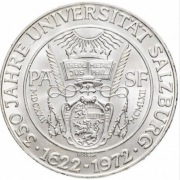 Srebrna moneta 50 SZYLINGÓW 1972. 0,57 uncji Ag 999. Czytaj opis.