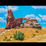 Czerwone Skały Pustyni – obraz olejny 40x50 cm, ręcznie malowany