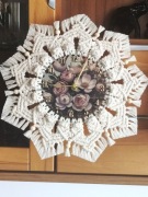 Zegar ścienny ozdobny, makrama