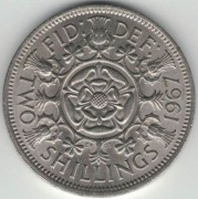 Wielka Brytania 2 szylingi two shillings (floren) 1967 28,4 mm - nr 4