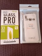 Clear case / etui samsung A40+szkło hartowane