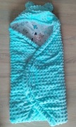 Ciepły otulacz do fotelika nosidełka minky miętowy PL hand made