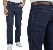 Jeansy męskie granatowe ciemne spodnie casual regular fit denim W34 L30