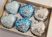 Bombki choinkowe szklane serca szt  serce kolorowe retro jak prl 