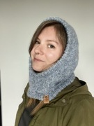 Balaclava z alpaki, lekki komin z kapturem robiony ręcznie