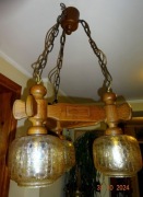 Żyrandol dąb rustykalny