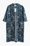 ZARA narzutka płaszcz trencz długi marynarka oversize kwiaty retro print S
