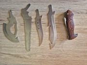 Nóż myśliwski z wymiennymi ostrzami (2 noże, tasak, piła) + pokrowiec