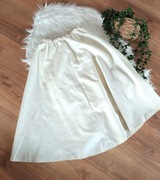 biała kremowa écru midi długa spódnica spódniczka 34XS 36S old money