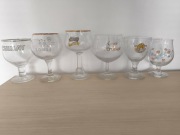 Pokal, kielich, zestaw szklanek piwa belgijskie 