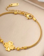 Bransoletka vintage koniczyna stal nierdzewna 304 + pudełko