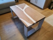 Dębowy stolik kawowy z żywicą, river table, 50x90