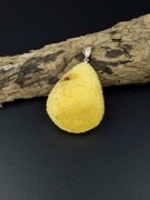 Duża zawieszka bursztynowa 24 g srebro 925 unikat