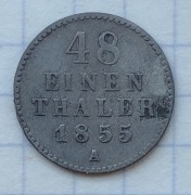 #624 Niemcy  Meklemburgia-Strelitz 1/48 talara 1855 A  srebro 