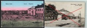 RAWA RUSKA kresy Dworzec kolejowy + rynek stemple 2 pocztówki