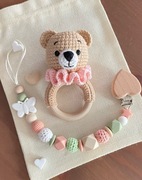 Zestaw: grzechotka + zawieszka na smoczek 