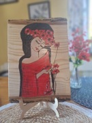 Obraz malowany ręcznie Anioł w makach 