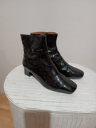 Czarne lakierowane botki nowe rozmiar 6/39