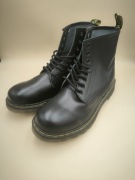 Glany botki workery unisex Goth emo punk skórzane traperki czarne 48