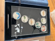 siedem cudów świata 500 TOGROG Mongolia, zestaw siedmiu monet