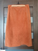 Spódnica midi z rozcięciami w kolorze rudym