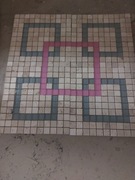 Mozaika z naturalnego trawertynu połączona ze szkłem 60x60cm