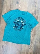 Niebieska koszulka T-shirt z nadrukiem, rozmiar XL