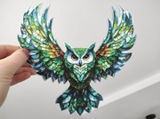 Nowy witraż witrażyk dekoracja okienna sowa