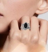 Pierścionek ze srebra S925 z naturalnym agatem